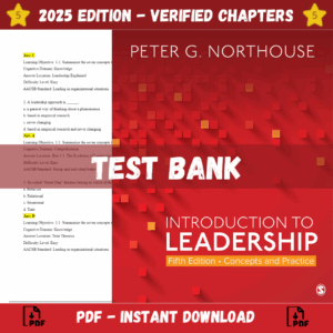 Test Bank - Introduction to Leadership: Concepts and Practice, 5th Edition ( Peter, 2020)