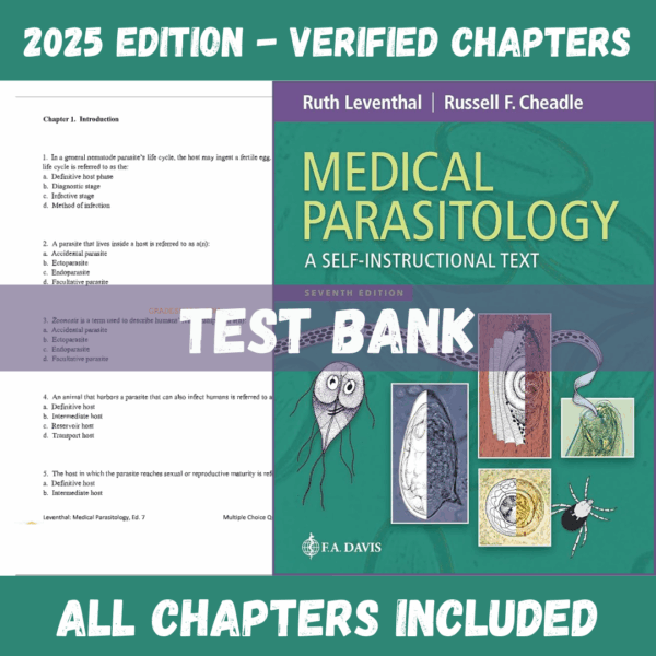 Test Bank - Medical Parasitology: A Self-Instructional Text, 7th Edition (Ruth Leventhal, 2020)