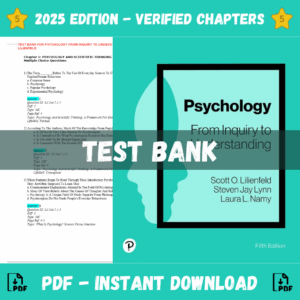 Test Bank - Psychology: From Inquiry to Understanding, 5th Edition ( Scott Lilienfeld, 2024)