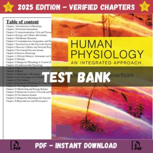 Test bank - Human Physiology An Integrated Approach 8th Edition (Silverthorn, 2020)
