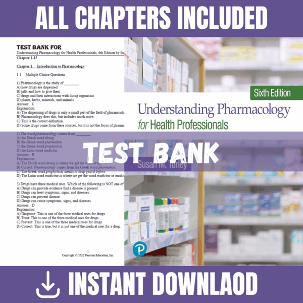 Test Bank - Understanding Pharmacology for Health Professionals, 6th Edition (Mishra, 2020)