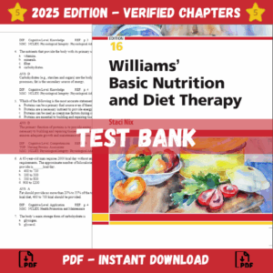 Test bank - Williams' Basic Nutrition & Diet Therapy 16th Edition (McIntosh, 2022)